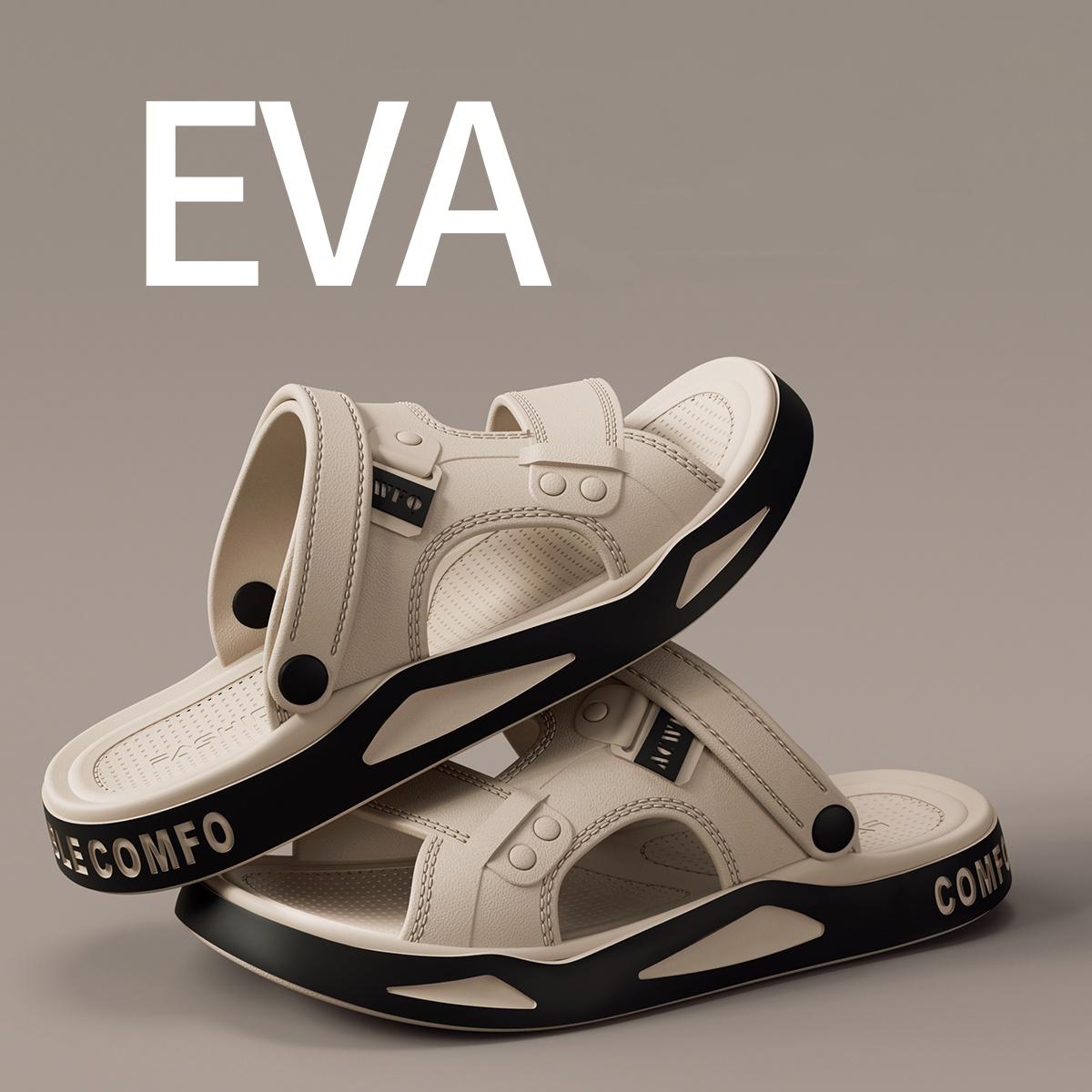 

Men s Summer Breathable Non-slip Beach Shoes - Geometric Pattern EVA Indoor/Outdoor Sandals 40 -41