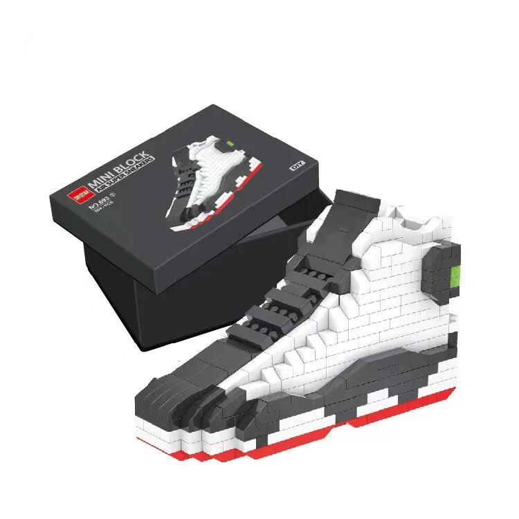 Mini Sports Basketball Shoes Building Blocks Sneakers Figure DIY Assembly Bricks Toys For Children Boys Birthday Christmas Presents