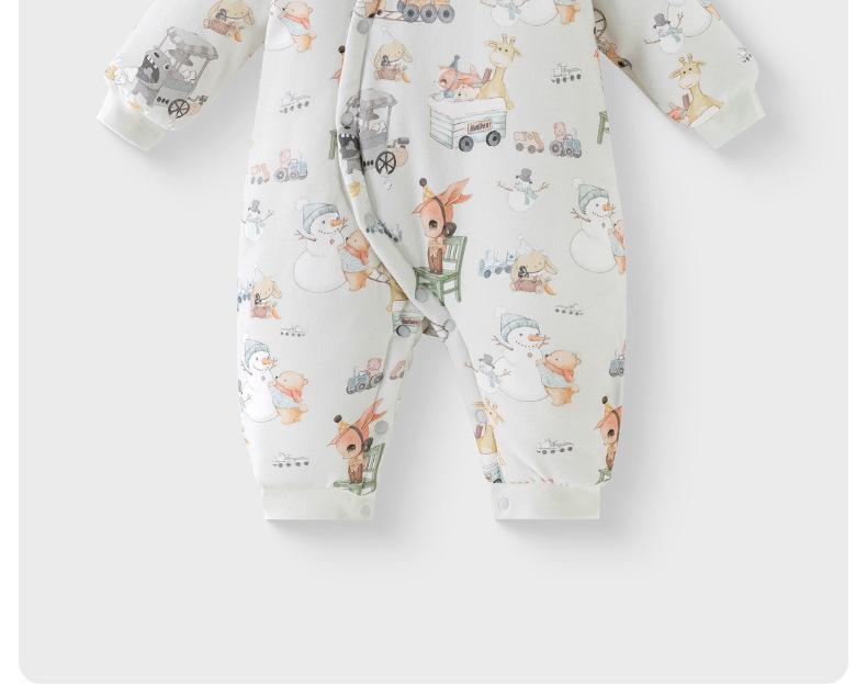 Quilted Winter Newborn Romper: Thick, Warm Crawling Suit