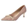New Sequined Pearl High Heels for Bridesmaids, Engagement Shoes, Slim Heels, Non Tiring Feet, Shallow Mouth Pumps Shoes
