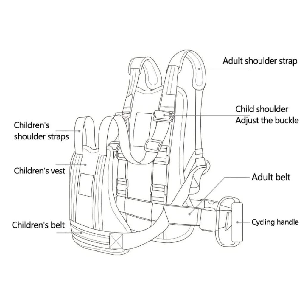 Säkerhetsbälte för motorcykel för barn Justerbar barnsele Anti-fall Barnsätesbälte för motorcykel Cykel Säkerhetsbälte