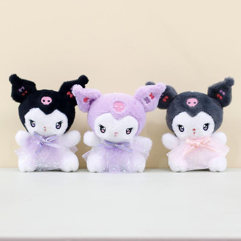 Adorable Plush Keychain With Tulle Skirt Kuromi Melody Stuffed Animal Charm For Bags