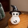 Cute Smiling Wizard Resin Figurine - Spooky Halloween Desk Decor for Home Office, Witch Ghost Ornament