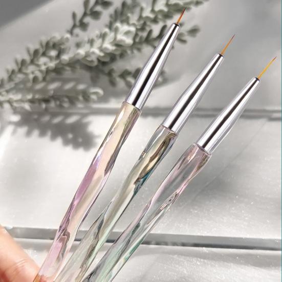 3Pcs Nail Art Multifunctional Create Nail Delicate Patterns Manage Brushes Details Wide Application Manicure