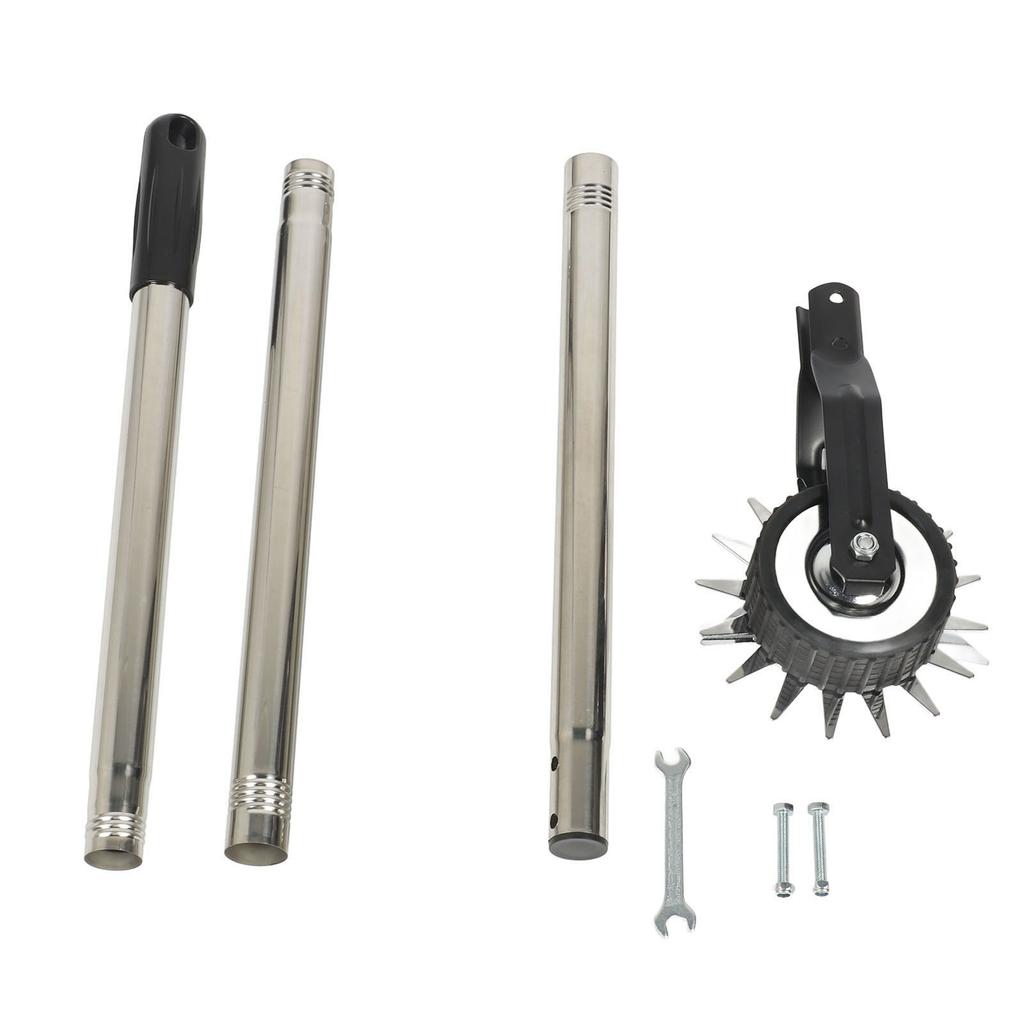 Rotary Lawn Edger with Single Wheel Manganese Stainless Steel Manual Lawn Edging Cutter with Handle