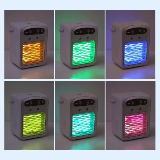 Aparat de aer condiționat portabil cu rezervor mare de apă, baterie reîncărcabilă, funcționare silențioasă, unitate AC portabilă cu difuzor compatibil Bluetooth