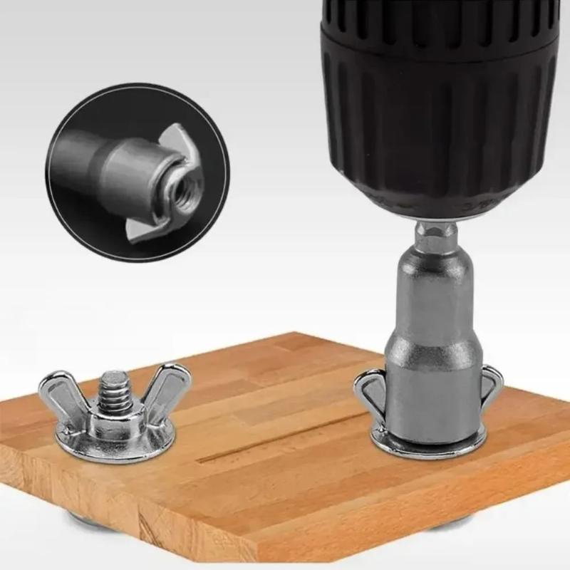 Natural Slotted Butterfly Hole Socket Wrench Hexagonal Handle Electric Screwdriver Butterfly Nut Socket Tool For Various Screws