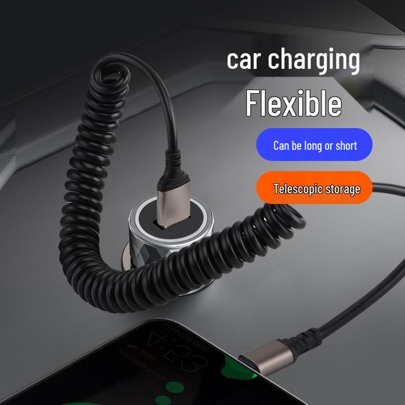6A Retractable Car Data Cable - Super Fast Charging for Huawei & Apple, Perfect for Car & Motorcycle