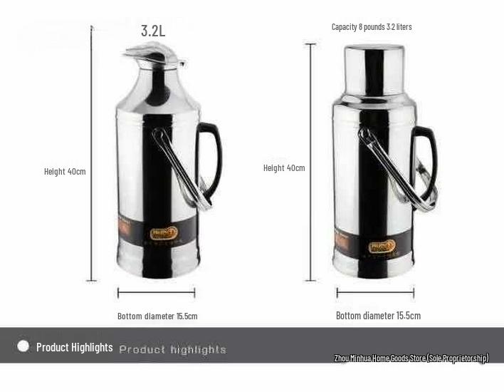 Stainless Steel Insulated Warm Water Bottle Outer Shell - Large Capacity