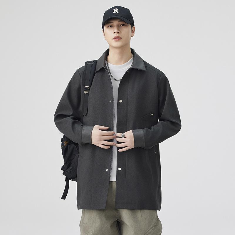 

Мужское длинное пальто, новая осенне-зимняя куртка, контрастный лацкан, модный, свободный и красивый. 3XL