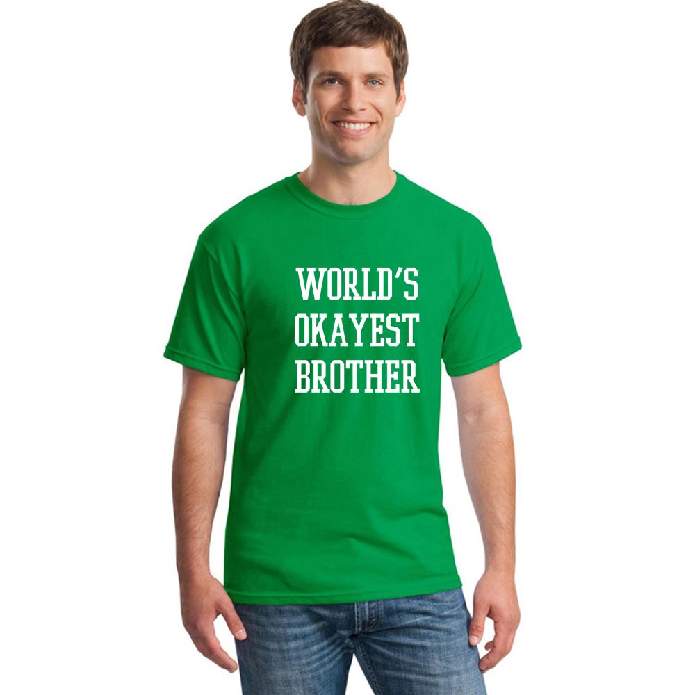 Adult Mens World S Okayest Brother Funny T Shirts Siblings Tee For Brothers T Shirt