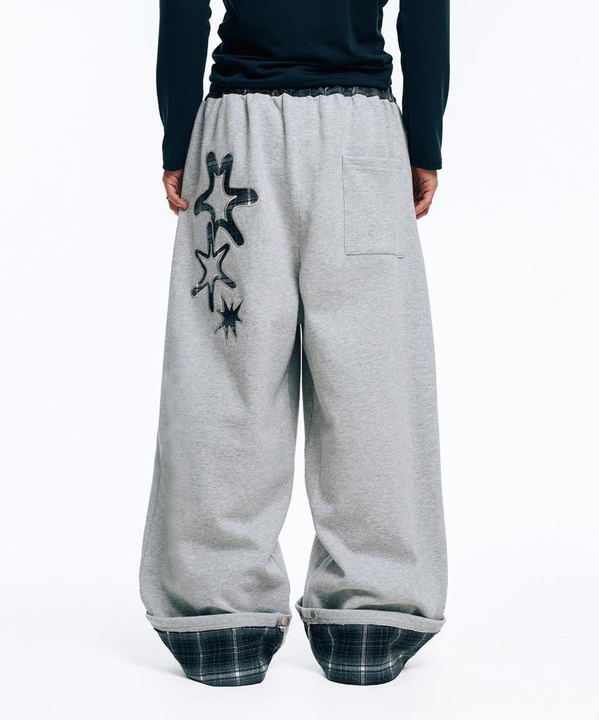 Pantalons de jogging à carreaux enroulables FACILEMENT NON FACILEMENT - Gris