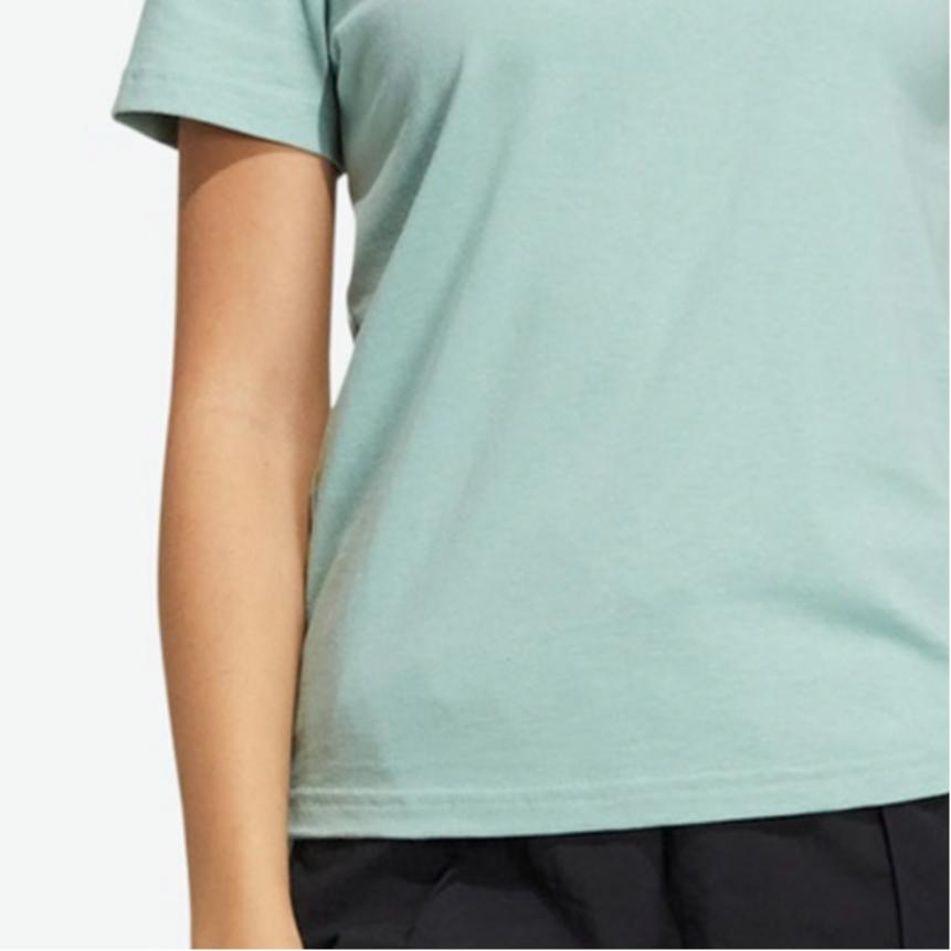 Adidas Neo Smiley Print Sports Round Neck T-Shirt Women Tops Green GP5785