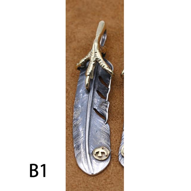 

Ювелирные изделия из стерлингового серебра S925 в стиле ретро, ​​тайский серебряный кулон с перьями, индивидуальный для мужчин и женщин, латунный свитер с когтями орла, кулон