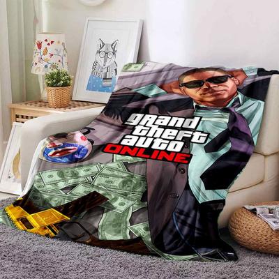 1pc Grand Theft Auto Soft Flannel Blanket with Designer Print A Cozy Blanket for All Seasons, Perfect for the Couch, Bed, Office