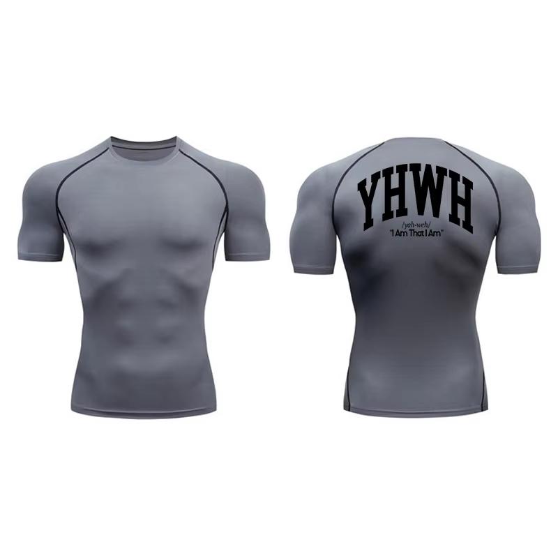 Compressie T-shirts voor Mannen Korte Mouw Sportschool Workout Fitness Onderhemden Sneldrogend Atletisch T-shirt Top 10095