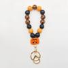 1PC Halloween keychain, cute black bat pumpkin charm bead keychain wristband, Halloween gift