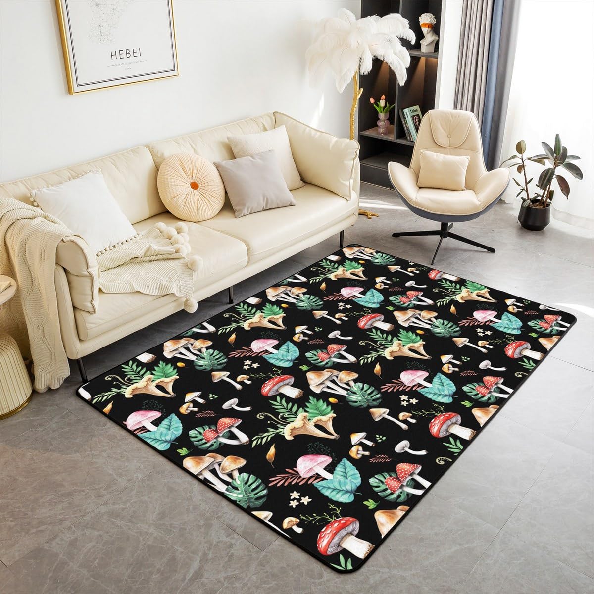 

Erosebridal Modern Indoor Floor Mat 4 11 x 3 3 Abstract Living Room Rugs for Kids Men Women Stripe Lines Printed Spiral Black Orange Decor 160cm x 200cm