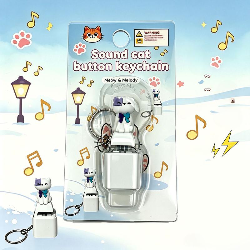 Keychain Fidget Sound Pet Clicker Rechargeable with LED Light for Dog Cat Training & Stress Relief
