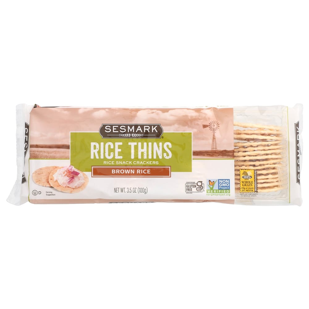 iHerb Rice Thins Brown Rice Crackers, 100g (3.5 oz)