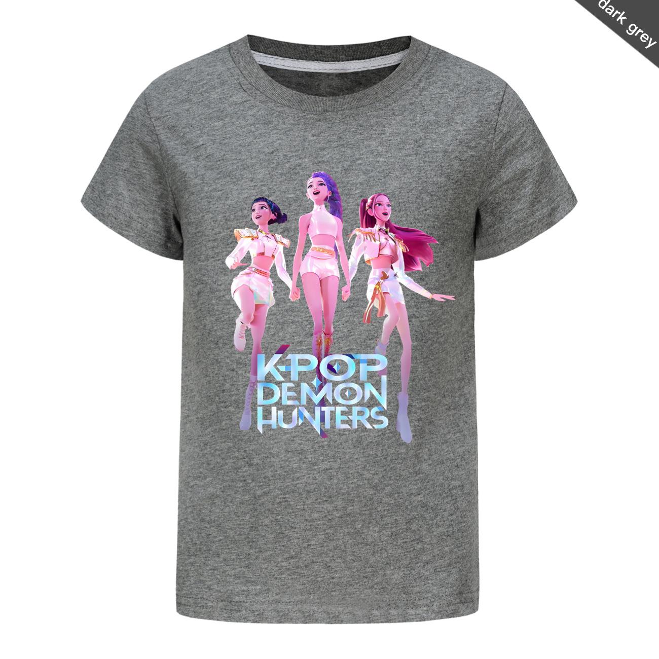 

K-pop Футболка Охотница на демонов Девушка Лето Новая Модель Кино Принт Короткий Рукав Круглый Вырез Удобная Мягкая Футболка 170