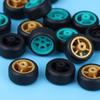 1/64 Wheels For Hotwheels With Rubber Tire Hollow Shaft Model Car Modified Parts