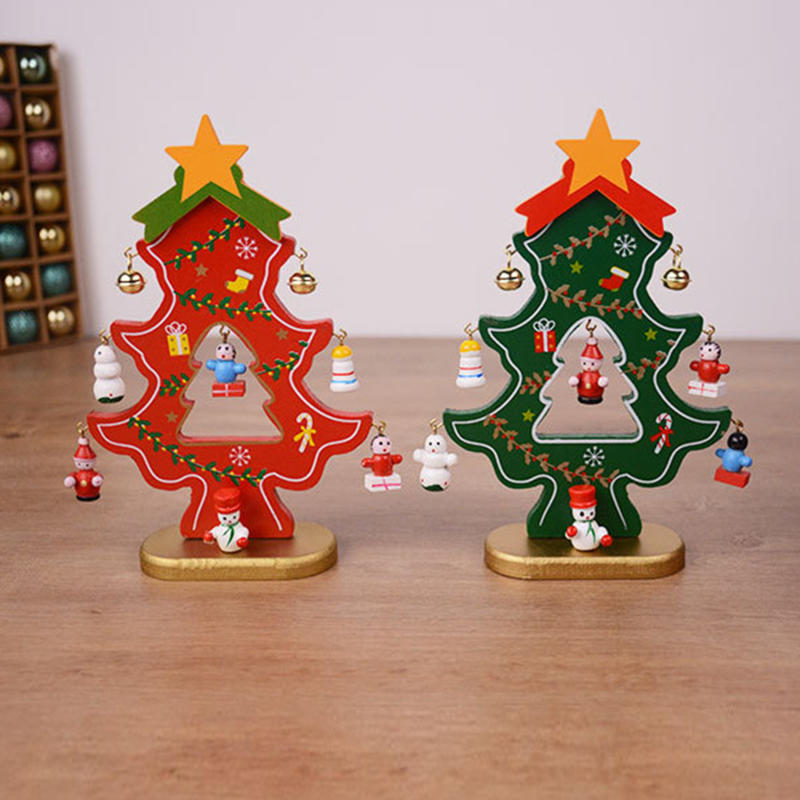 Christmas Tree Decorations Creative Desktop Ornament Lightweight Wooden For Desktop Tabletop Fireplaces Xmas Kids Gift
