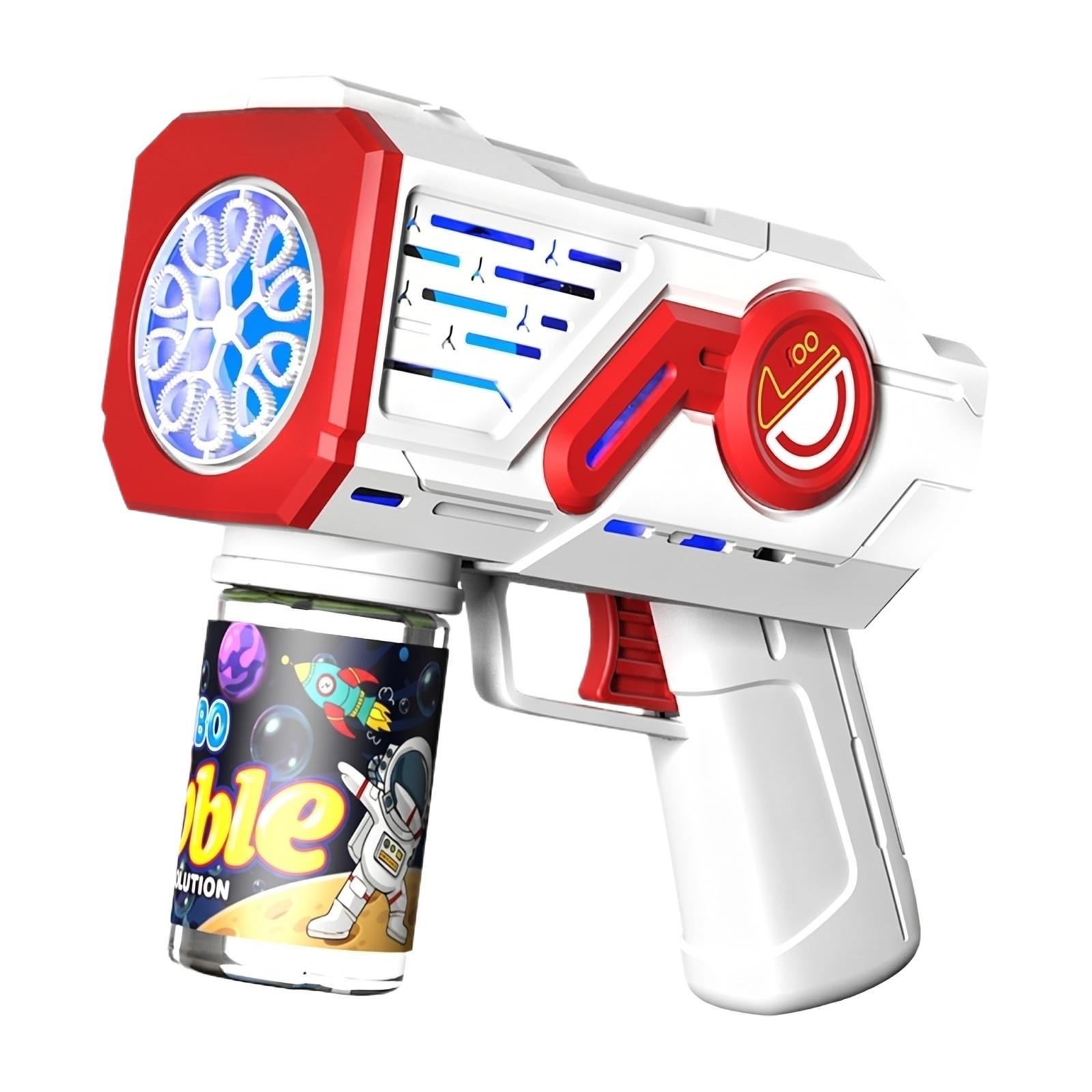 Space Astronaut Bubble Gun Toy with 50ml Bubble Solution Automatic Bubble Blower for Kids Outdoor Play and Parties One Size