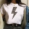 T Shirt For Women Leopard Lightning Sign Oversized T-Shirt Female Tops 90S Kawaii Clothing Ladies Tees Tshirts Camisetas Mujer