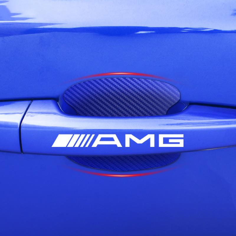 Car Door Sticker Carbon Fiber Scratches Auto Handle Protection Film For Mercedes Benz AMG GLE GLS GLC CLA GLB ML C500 C200 C300 W204 W206 W212 W203