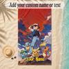 Beach TowelPokémon Custom Name Text Personalized Soft Towel for Beach Pool Indoor Home Decor Gift