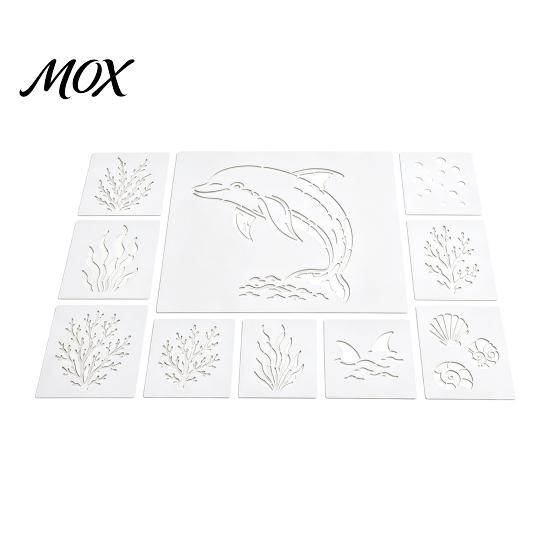 Ocean Theme Art Supplies for Adults Stencil Set, Sea Animal Wall Stencil, Plastic Octopus Mural Easy Alignment Crafting Sheets Stencils Painting Large