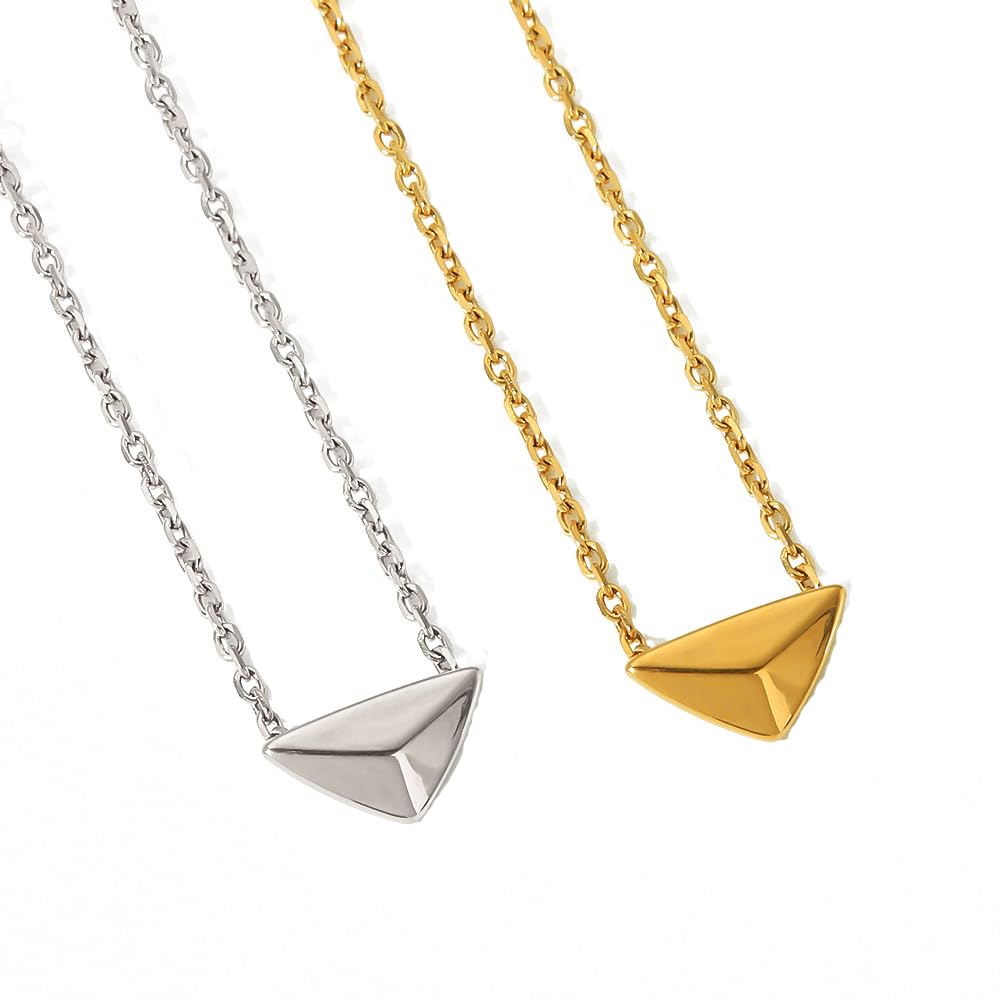 

AREUM Трикутне намисто, Корейська мода, Мотив, який носять айдоли, Нікі, Срібло та золото, Стильний, Популярний дизайн, Високоякісний аксесуар (Срібло)