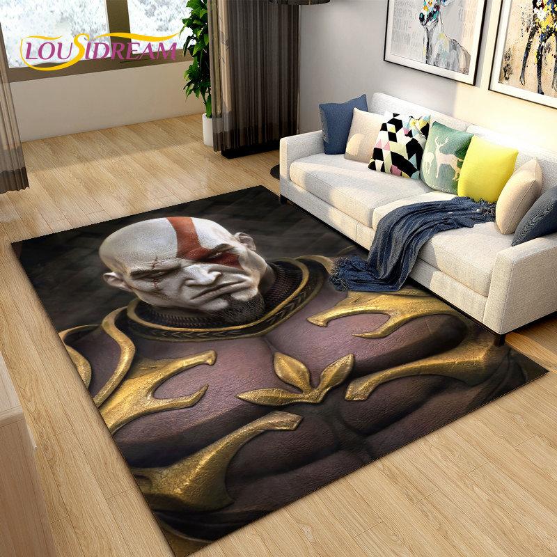 God of War Game Gamer  Area Rug Large,Carpet Rug for Living Room Bedroom Sofa Doormat Decoration,Kids Play  Non-slip Floor Mat