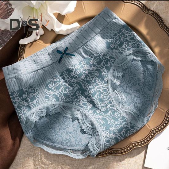 Damen-Höschen aus Spitze, hohe Taille, Blumendruck, Bauchkontrolle, postpartale Schleifendekor, weich, antiseptisch, dehnbar, atmungsaktiv, nahtlos