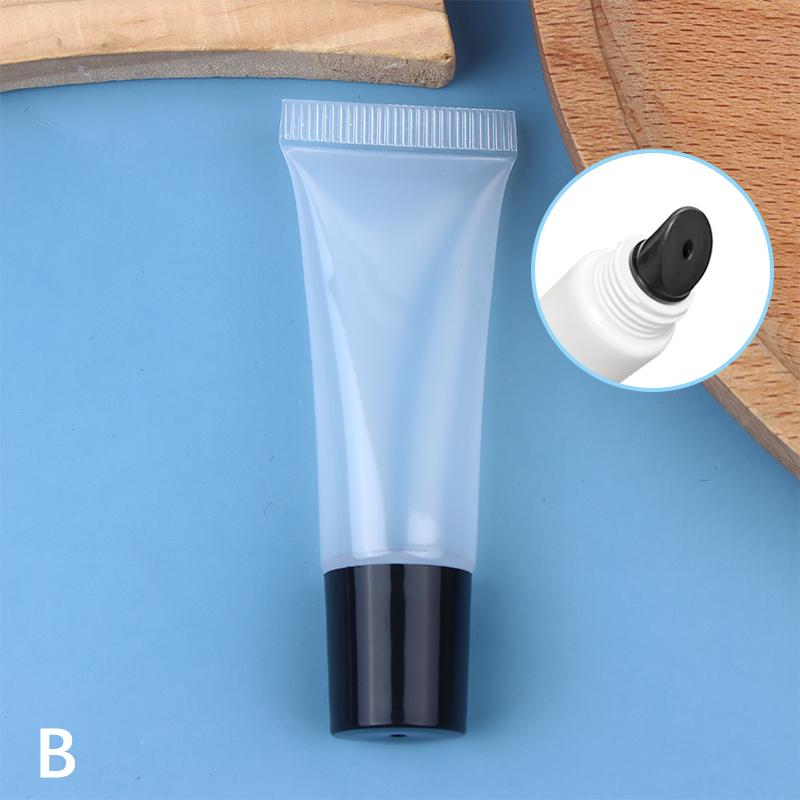 10G Průhledné měkké prázdné tuby na lesk na rty, nádobky na balzám na rty, plnitelné mini stlačovací kosmetické tuby, krém, pleťová voda, cestovní