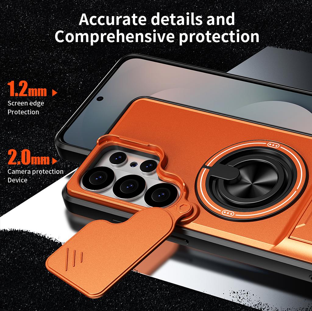 For Samsung Galaxy S21 S22 S23 S24 S25 S26 Ultra S26 Plus Luxury Plastic Rotating Magnetic Ring Holder Phone Case Shell