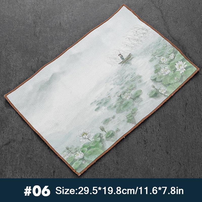 Chinese Style Absorbent Tea Towel Tea Ceremony Accessories Tablecloth Rag Classical Simple Style Tea Mat Ceremony Decoration Mat