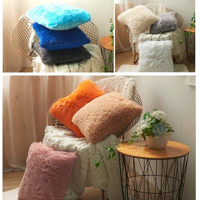 43*43 Cm Solid Color Plush Throw Pillowcase Cushion Cover Sofa Decoration