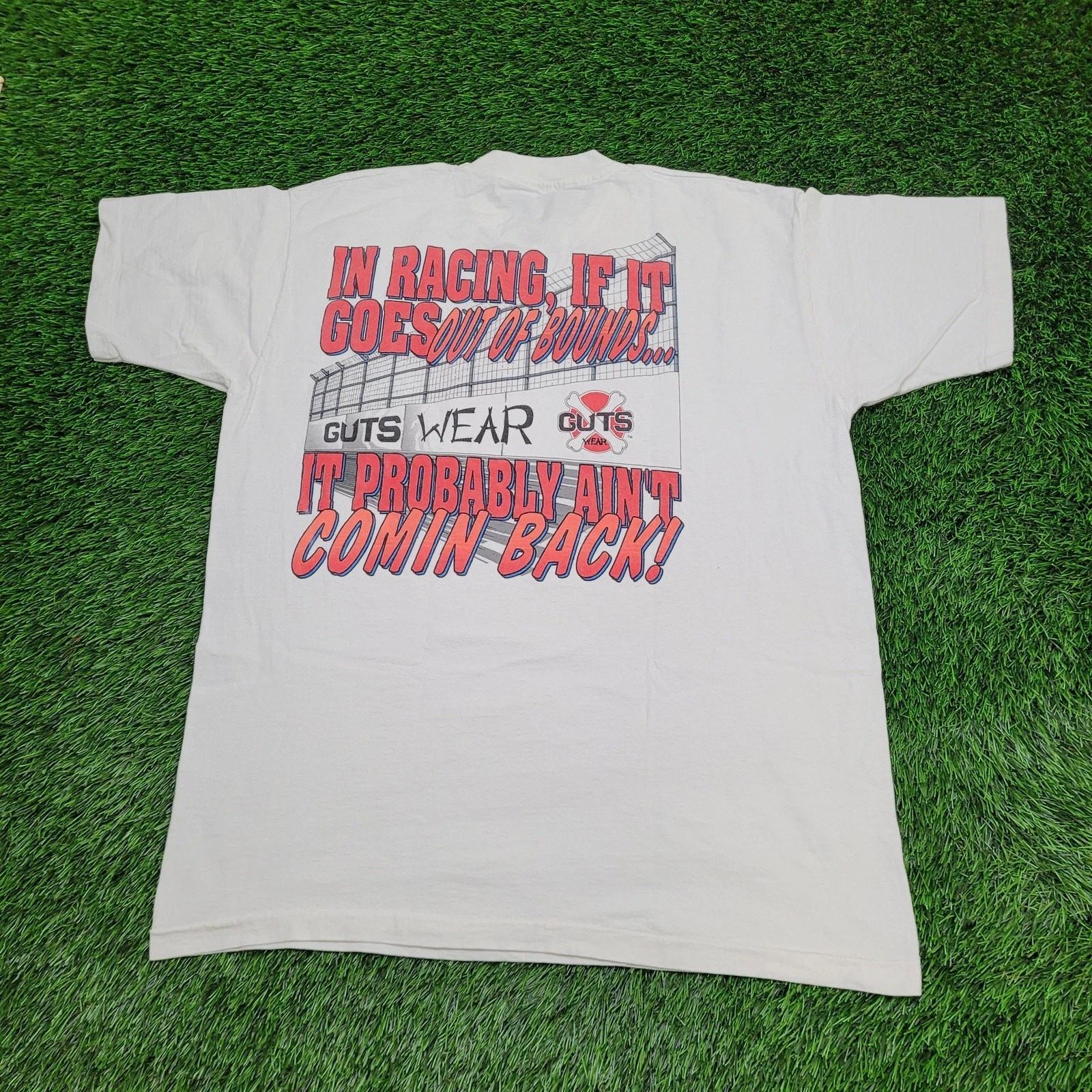 

Vintage 90s Guts Wear Auto Racing Shirt XL 24x30 Motorsport 2XL