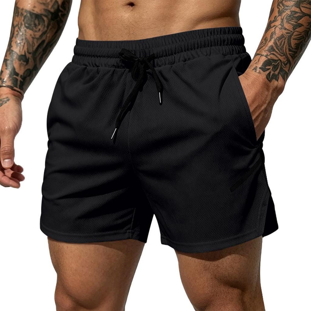 Men Mesh Quick Dry Breathable Athletic Shorts Lightweight Sports Shorts with Drawstring Elastic Waistband Zipper Pocket