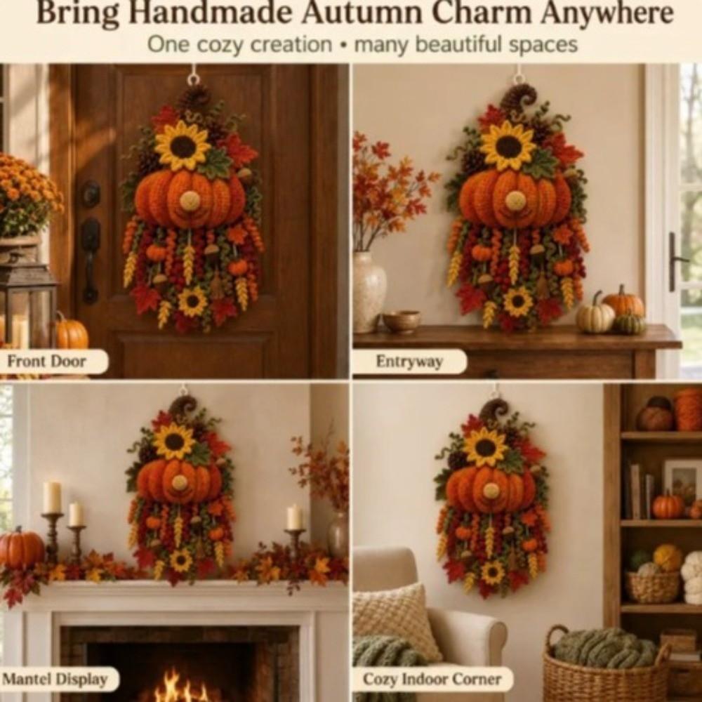 Hand-Knitted Seasonal Crochet Door Hanger Kit Santa Claus Easter Bunny Crochet Gnome Door Decor Kit Christmas Tree