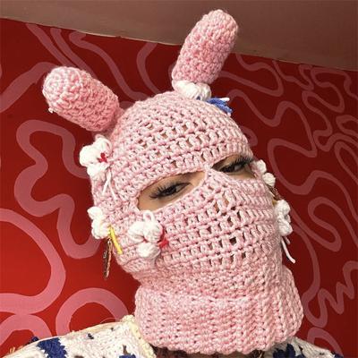 Purely Handmade Crocheted Autumn and Winter Warm Pullover Hat, Versatile Adult Hat and Scarf All-in-one Hat