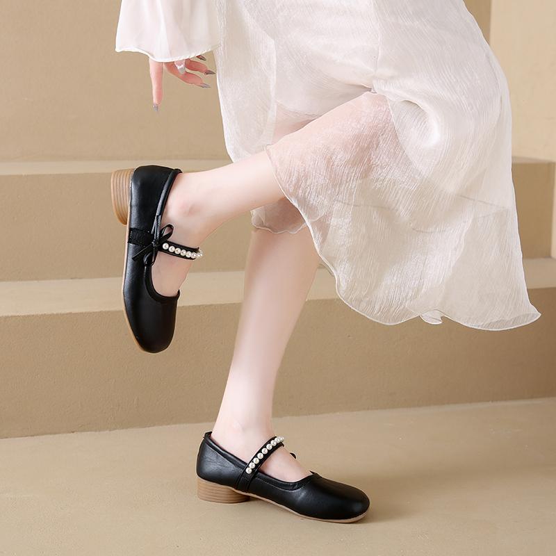 Fashion Soft-soled Women's French Elegant Mary Jane Shoes 2025 Internet Celebrity New Shallow Retro Sweet Style Single Shoes