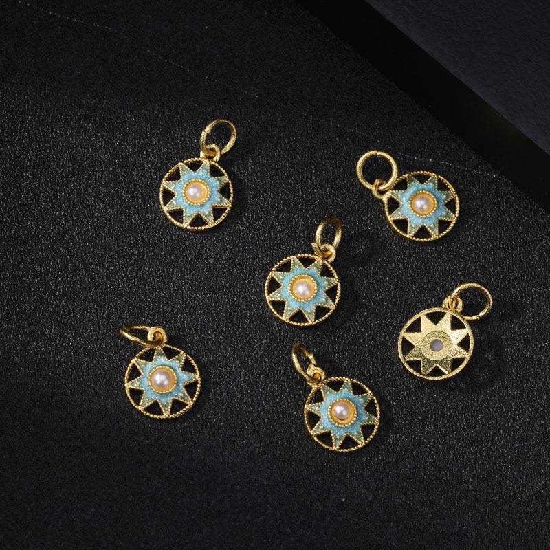 Sand Gold Butterfly Enamel Pendant with Strong Color Retention - DIY Jewelry Accessory