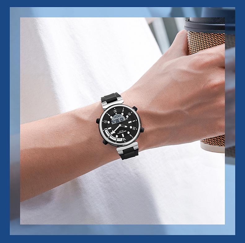 Sanda Youth Luminous Multi-Functional Waterproof Wristwatch