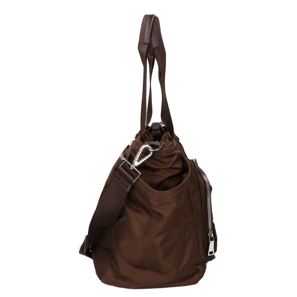 PRADA Excellent condition 1BG102 Re-Nylon x Leather Baby Bag/Mother's Bag Shoulder bag BrownUsed