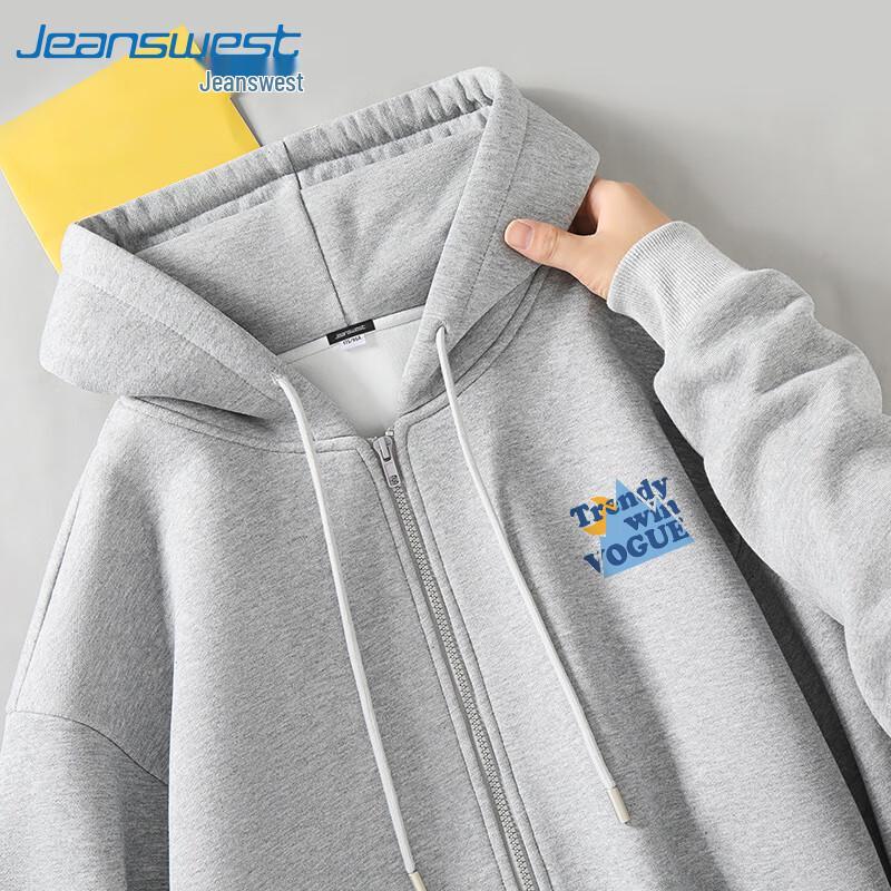 Veste à capuche zippée pour homme Jeanswest avec imprimé lettre