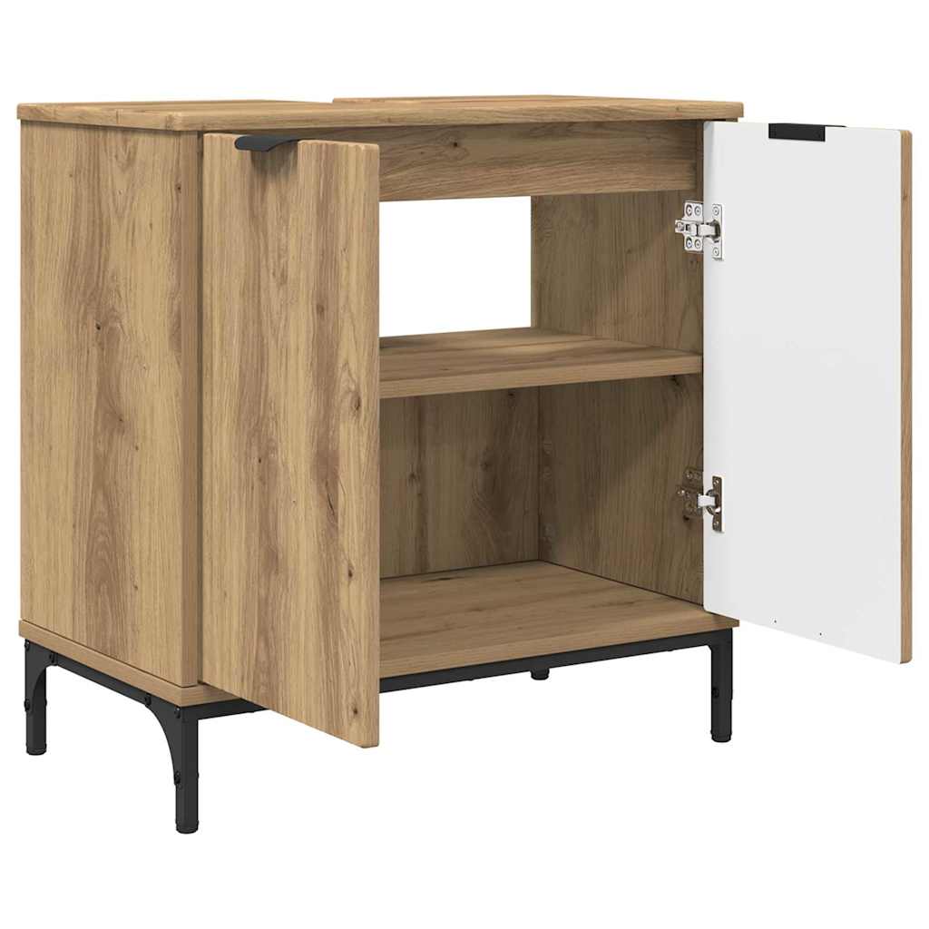 Bathroom Furniture Set 2 pcs Artisan Oak Plywood and Metal
