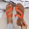 Large size set of toe flat-bottomed slippers for women to wear solid color retro beach cool slippers slippers